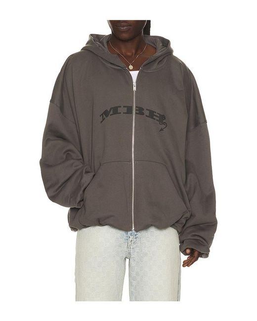 M I S B H V Black Inflated Devil Zipped Hoodie for men