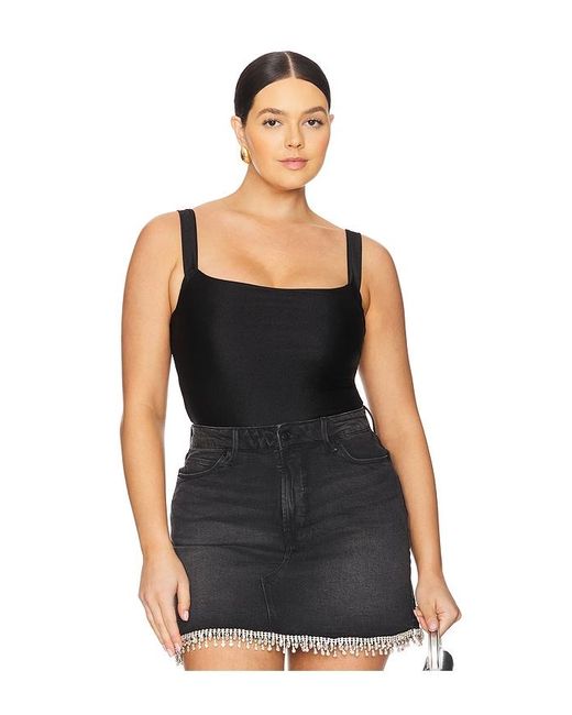 GOOD AMERICAN Black Compression Shine Bodysuit