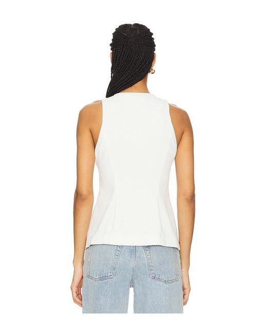 GOOD AMERICAN White Luxe Suiting Sculpted Vest