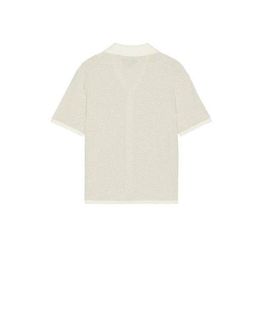 Rag & Bone White Zig-Zag Avery Short Sleeve Shirt for men