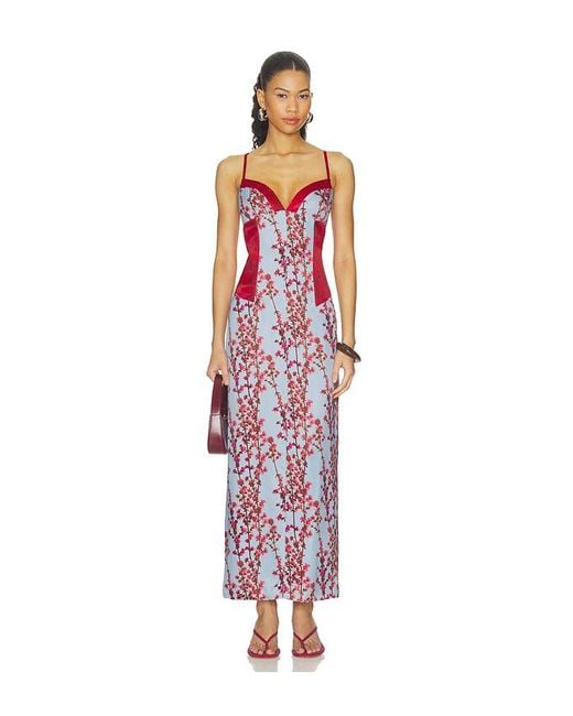 Muma World Red Sakura Mixed Celine Dress