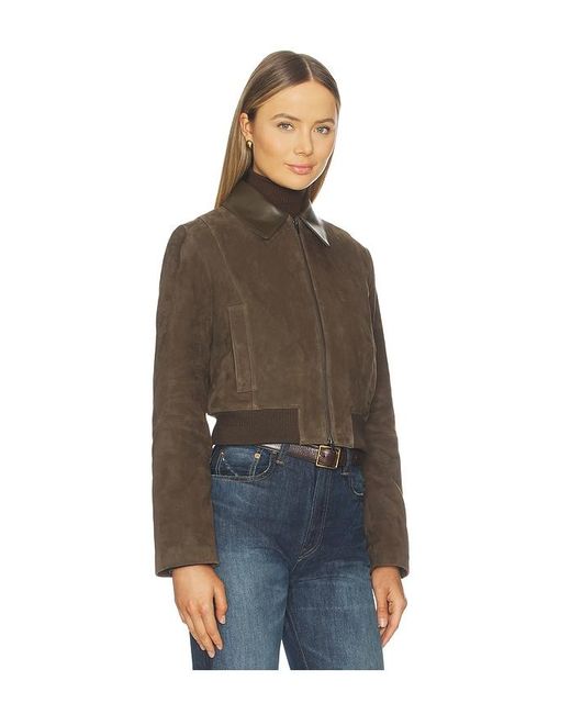 Vince Brown Suede Shrunken Bomber