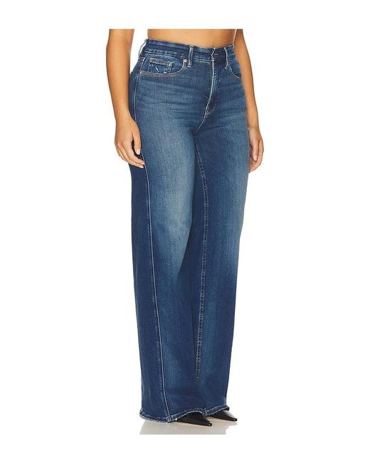 GOOD AMERICAN Blue Soft Tech Good Skate Wide Leg Jeans