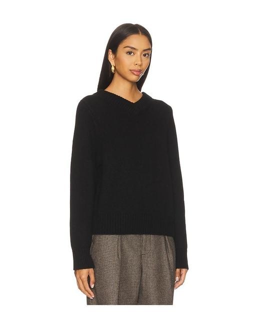 Soft Goat Black Chunky V-Neck Sweater