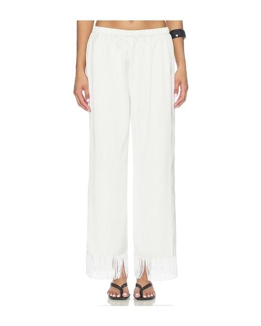 Artless White Blair Fringe Pants