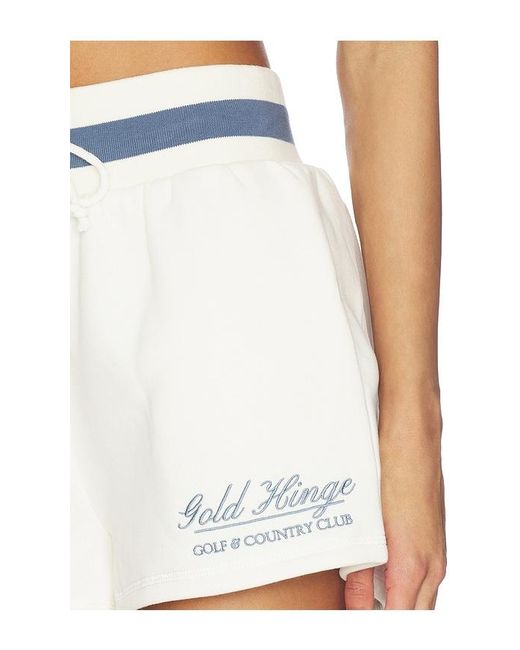 Gold Hinge White Country Club Wide Band Sweatshorts