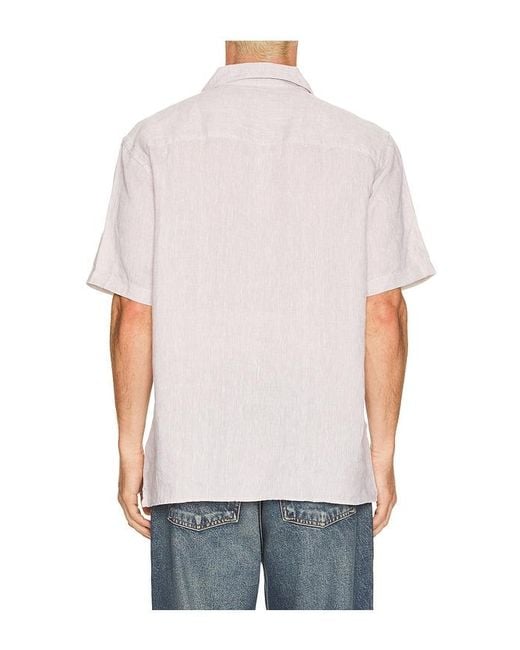 J.Lindeberg White Elio Linen Shirt for men