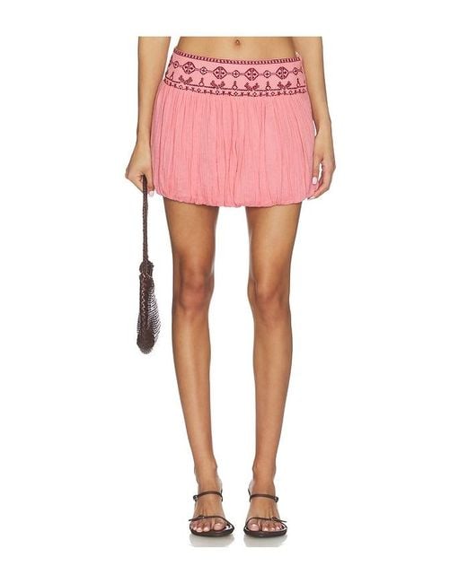 Rococo Sand Pink Bubble Hem Mini Skirt