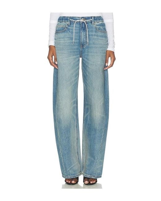 Alexander Wang Blue Balloon Jogger Jeans With Crystal Drawcord
