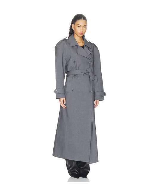 MOTHER OF ALL Blue Brooklyn Long Trench Coat