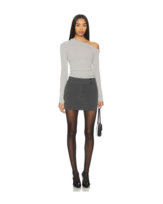 Lovers + Friends Gray Katalina Off The Shoulder Sweater
