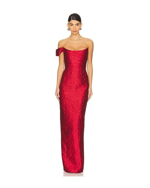 SAU LEE Red One-Shoulder-Kleid Jackson