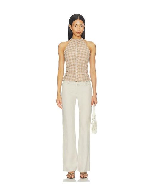ALL THE WAYS Natural Karie Button Front Top