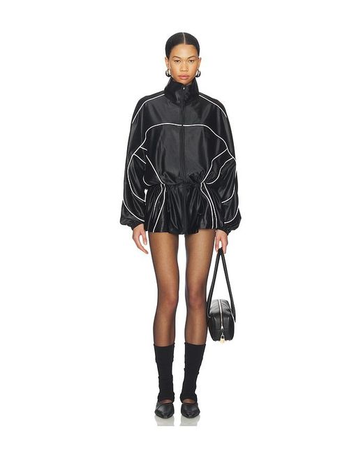 Alexander Wang Black Parka Dress With Reflective Piping