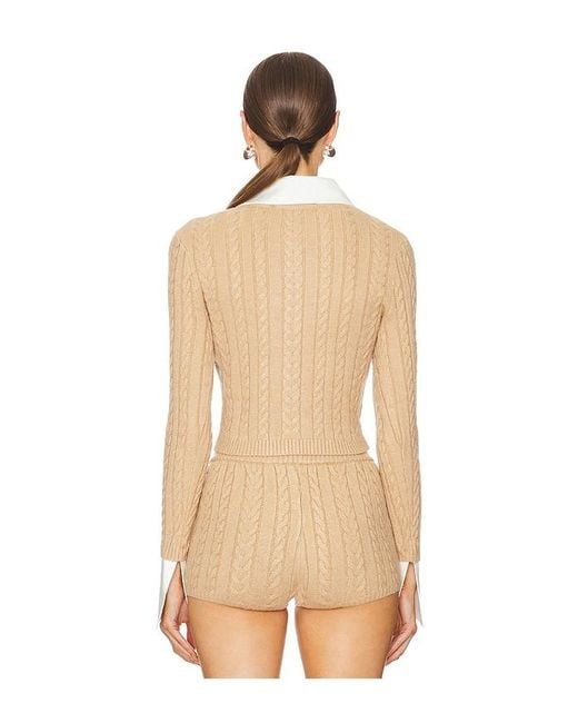 SER.O.YA Natural Eloise Cable Knit Cardigan