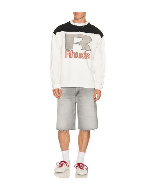 Rhude Multicolor Racing Panel Long Sleeve Shirt for men