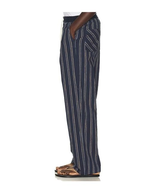 Scotch & Soda Blue Otis Striped Linen Blend Straight Fit Jogger for men