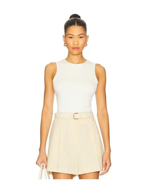 ÉTERNE Natural Sleeveless Crewneck Soft Jersey Top