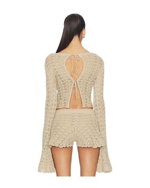 Tularosa Natural Zaylee Boat Neck Open Stitch Sweater