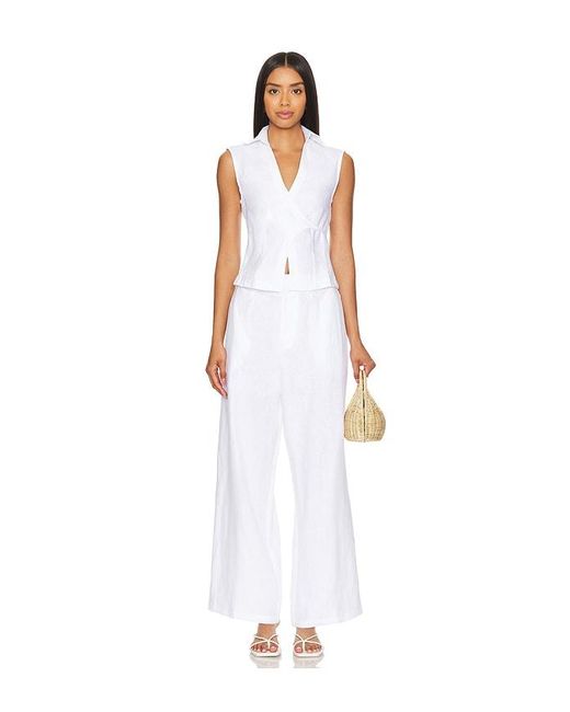 Faithfull The Brand White Antibes Sleeveless Wrap Shirt