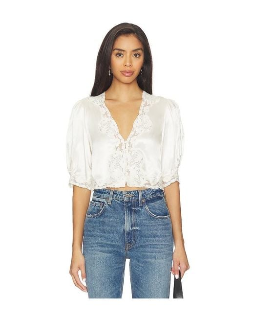 Rixo Blue Yasmin Top