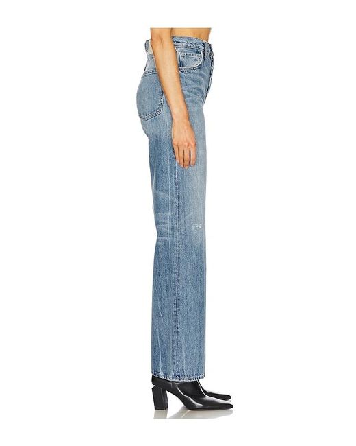 GRLFRND Blue Brooklyn High Rise Straight Jeans