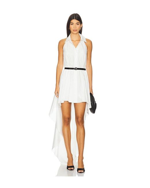 Norma Kamali White Hi Low Halter Dress