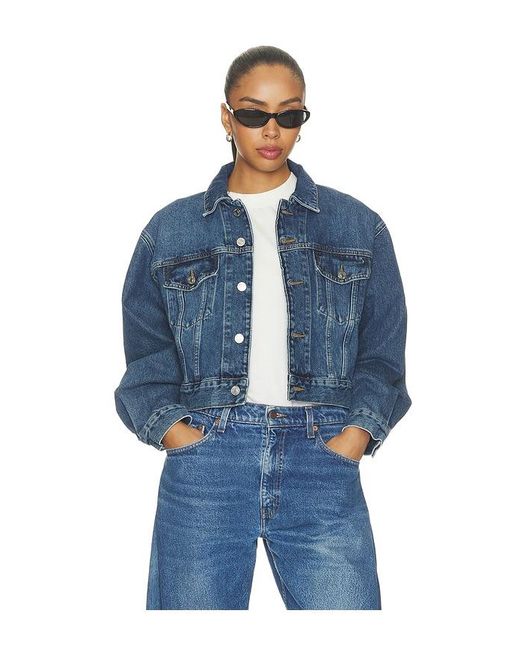 Re/done Blue A Frame Jacket