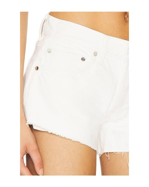 EB DENIM White Abgeschnittene Hose Mit Niedrigem Bund