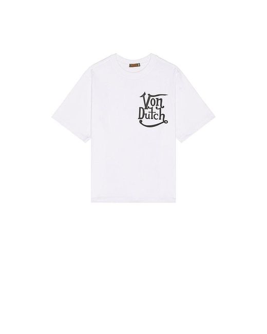 Von Dutch White Short Sleeve Boxy Crop Tee for men