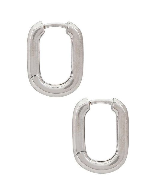 Pendientes De Aro Pequeño Cosmo En Metálico Talla En Shashi de color White