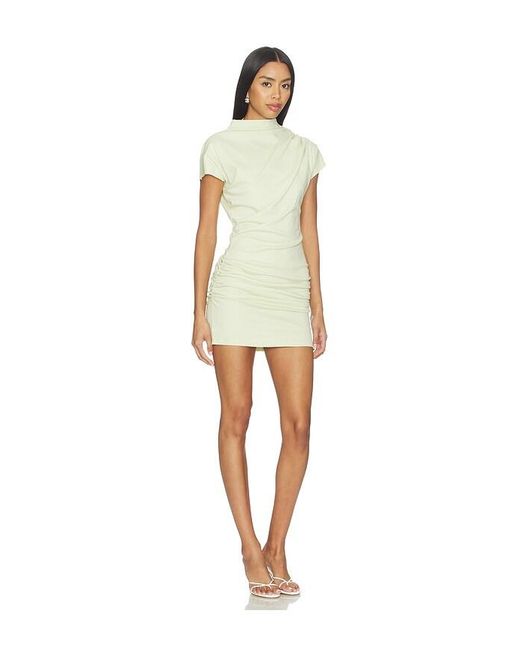 Line & Dot Natural Archer Draped Mini Dress