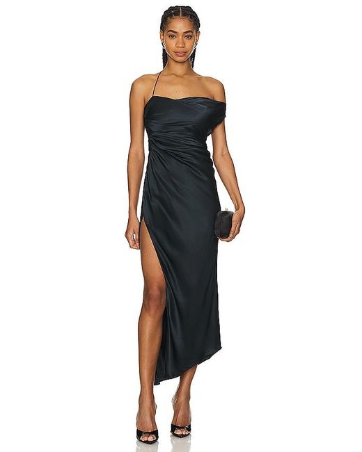 The Sei Black Asymmetrical Bardot Dress