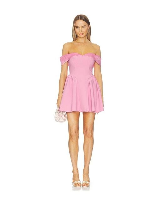 Elliatt Pink Amelina Off The Shoulder Mini Dress