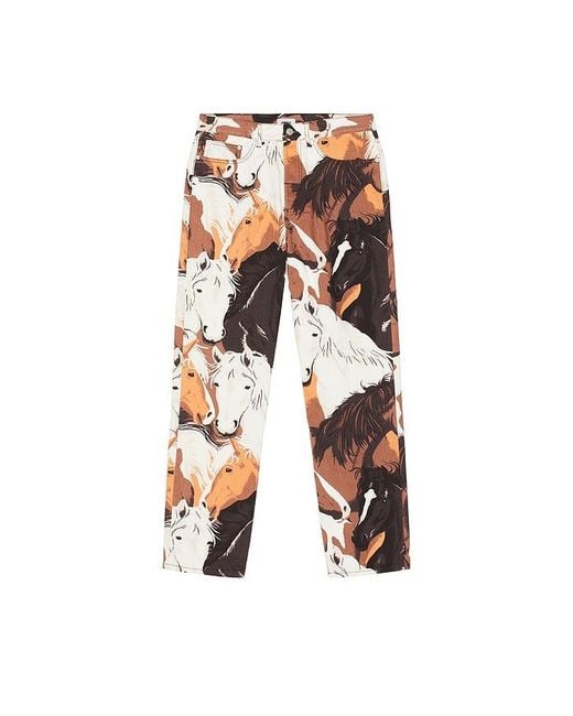 Obey Black Classic Baggy Printed Denim Pants for men