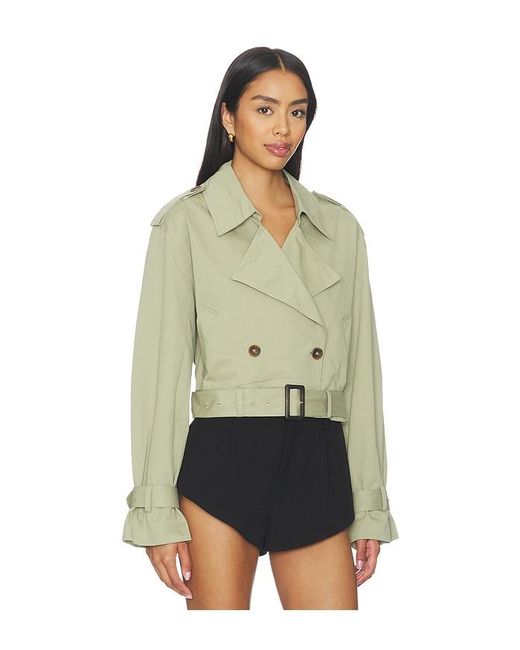 Blank NYC Green Cropped Trench Coat