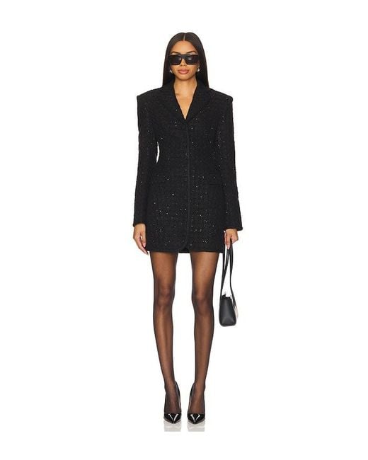 ROTATE BIRGER CHRISTENSEN Black Boucle Blazer Dress