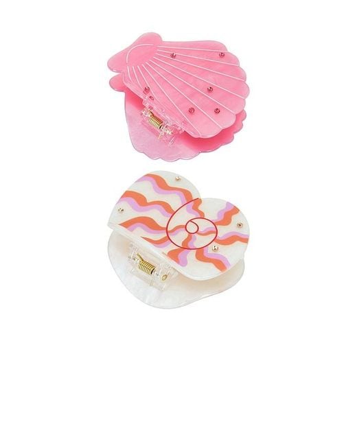 Frasier Sterling Pink Shell Beach Claw Clip Set