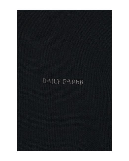 Daily Paper Black Boxy Zip Up Hoodie for men