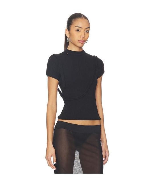OTTOLINGER Black Deconstructed Knit Tee