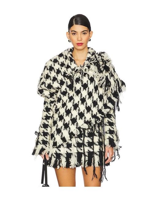 YUHAN WANG Black Houndstooth Knotted Jacket