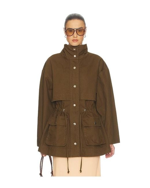 Helsa Brown Garment Washed Utility Jacket