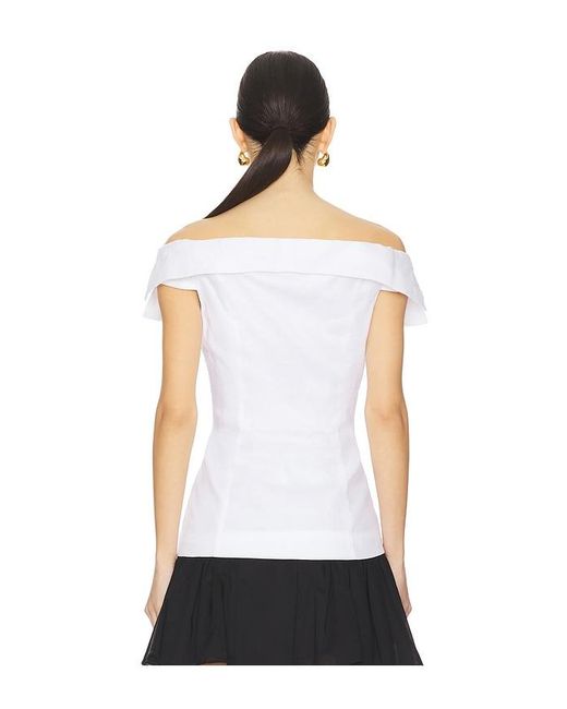 Bardot White Eliora Button Front Top