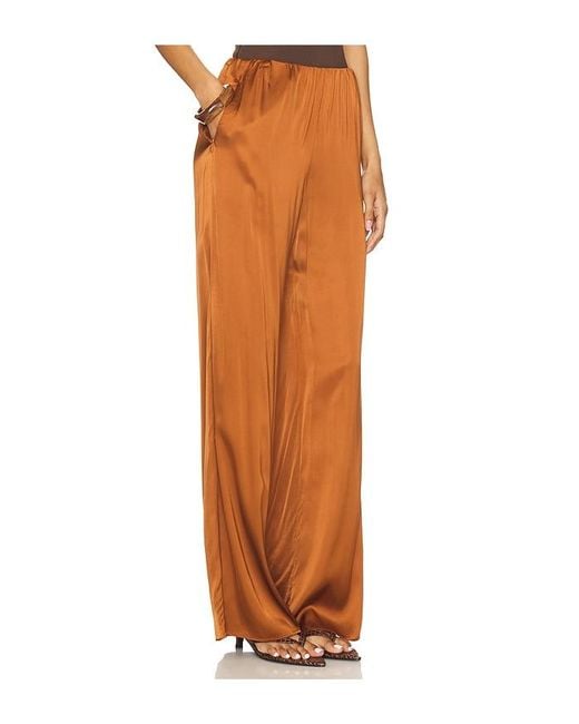 GOOD AMERICAN Orange Satin Pull-On Pants