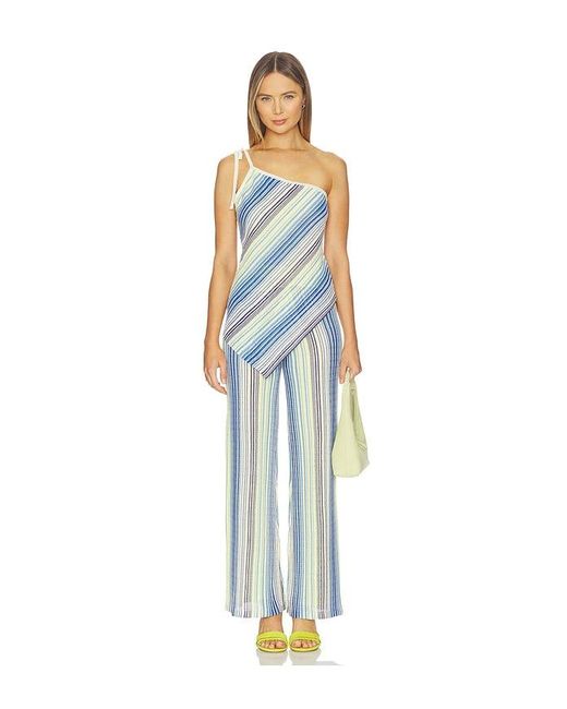 Line & Dot Blue Kit Striped Knit Sweater Top