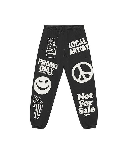 MadeWorn Black Art Happens P.E. Sweatpants for men