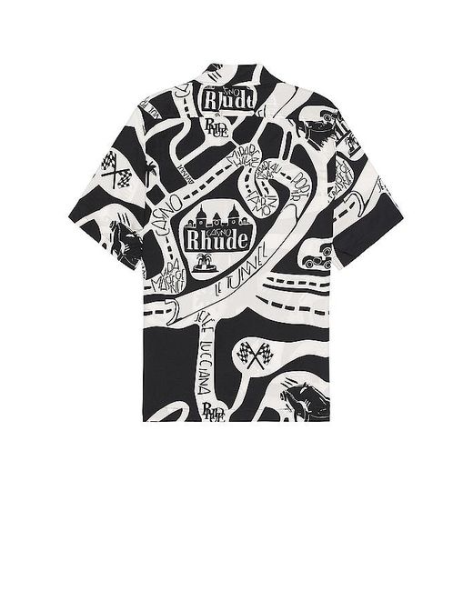 Rhude Black Strada Silk Shirt for men
