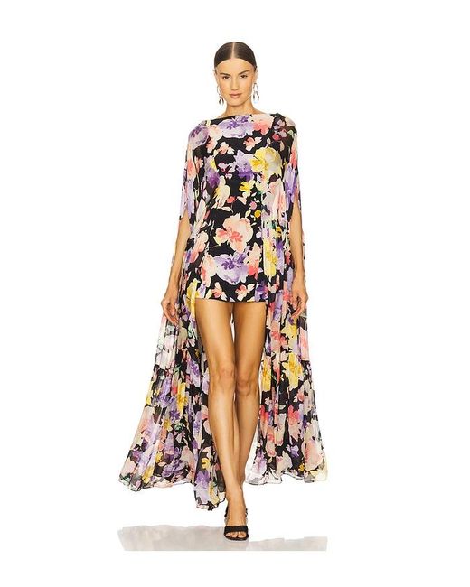 La Fuori White Coralia Gathered Cape Dress