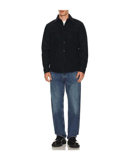 Faherty Brand Black Range Fleece Lined Shacket for men