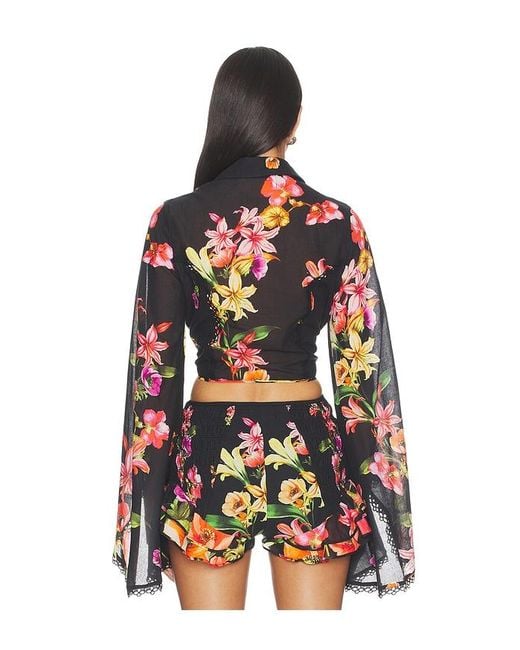 Charo Ruiz Red Lei Blouse